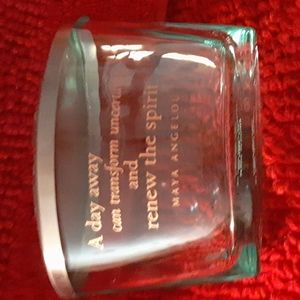 Maya Angelou glass container